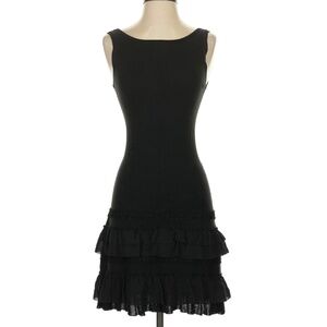 Karen Millen Black Cocktail Dress w/ Ruffle Skirt - NEW
